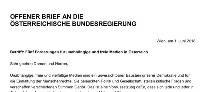 Medienenquete: Offener Brief an die Bundesregierung